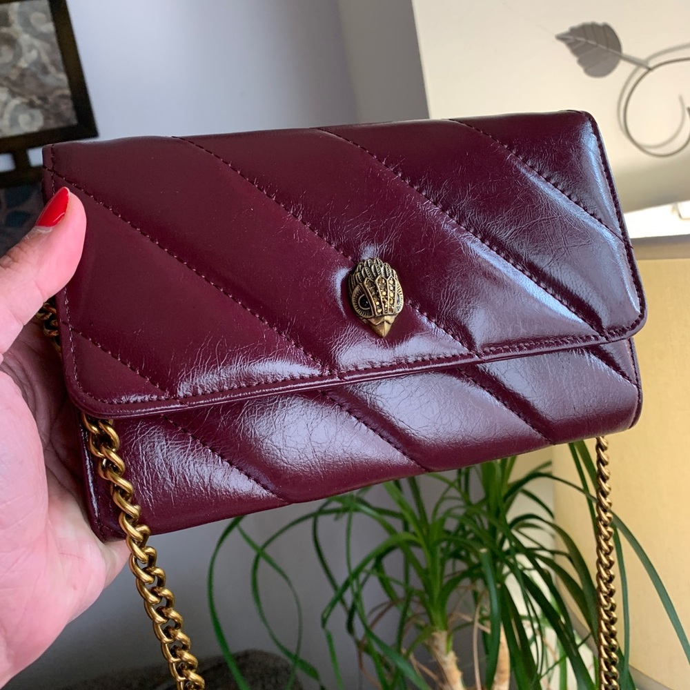 Authentic KURT GEIGER LONDON Quilted leather flap chain Crosby/Clutch - Picture 3 of 12